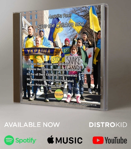 Save the children now CD mit Distrokid Werbung