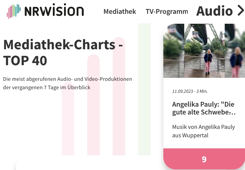 Angelika Pauly erreicht Platz 9 der Charts mit ‘Die gute alte Schwebebahn’