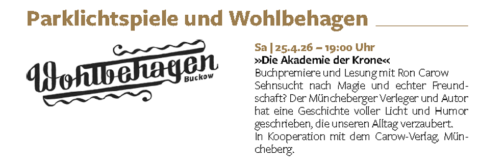 Wohlbehagen-Lesung in den Buckower Nachrichten